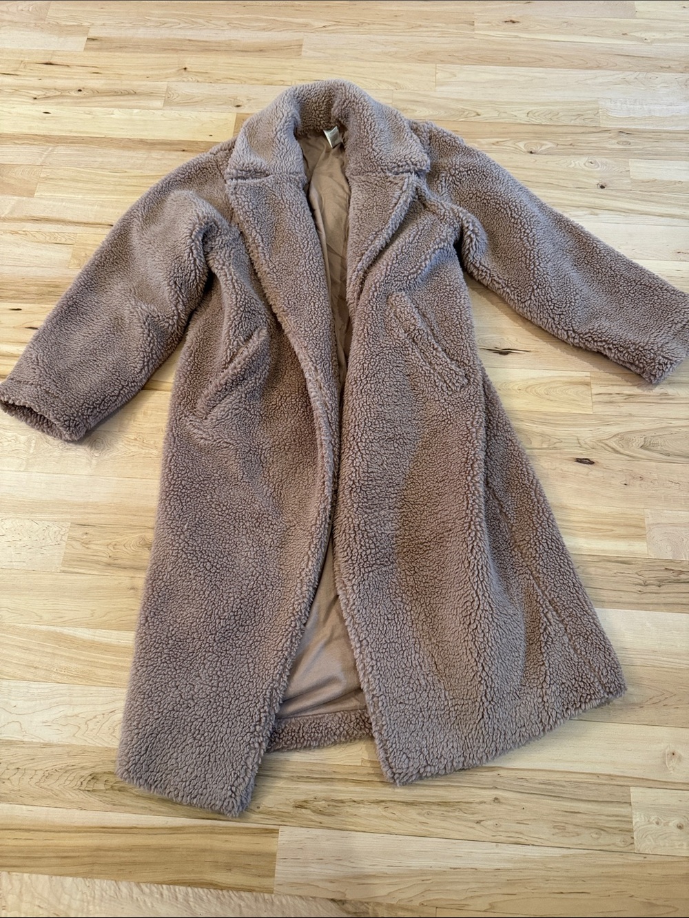 Alo Yoga-Dusty Pink Oversized Sherpa Trench Coat Jacket-Cozy-Athleisure-XS